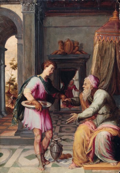 Isaac y Jacob de Circle of Prospero Fontana